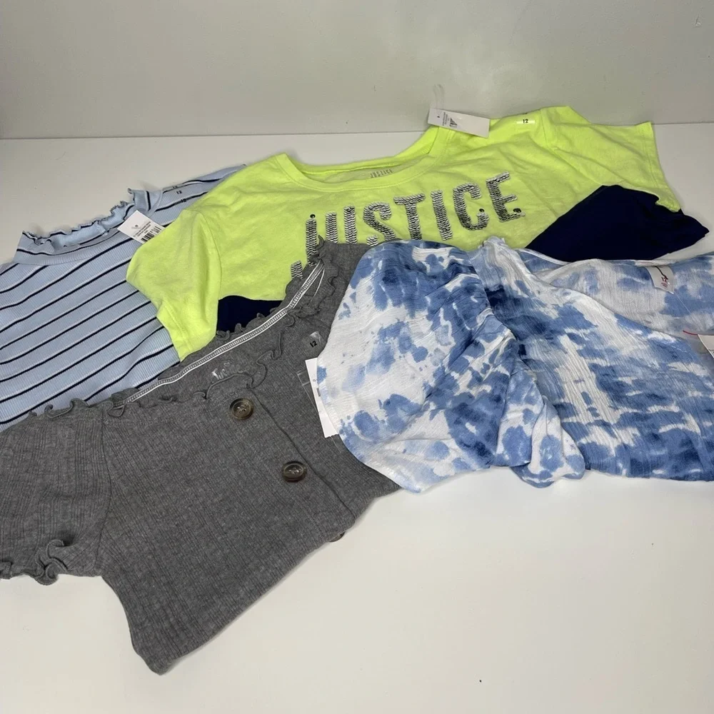Justice lot of 4 tops size 12